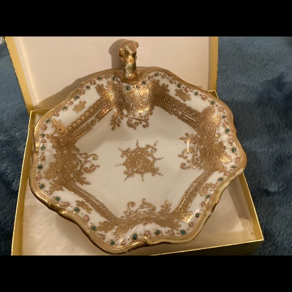 Antique Noritake Nippon Hand Painted Handled Nappy Bowl Early 1900s - Picture 2 of 16